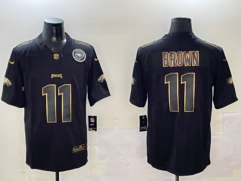 Men Philadelphia Eagles #11 Brown black 2025 Nike NFL jersey style 020->philadelphia eagles->NFL Jersey